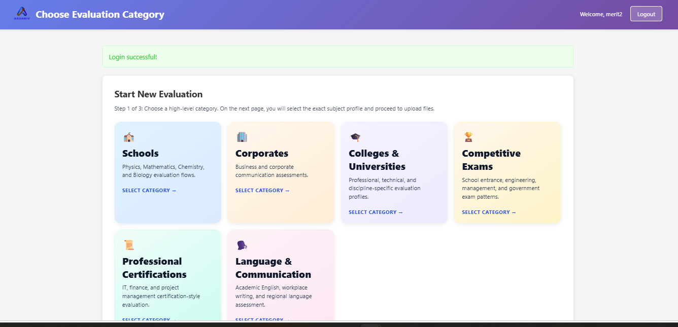 EvalGpt evaluation category dashboard