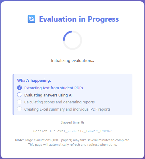 EvalGpt evaluation in progress